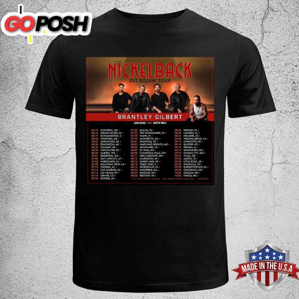 Nickelback Tour 2025 New Dates Merch T-shirt