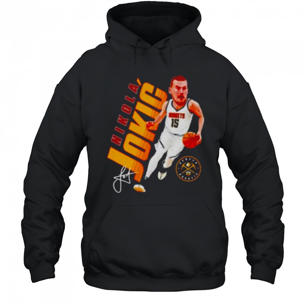 Nikola Jokic post moves caricature Denver Nuggets shirt