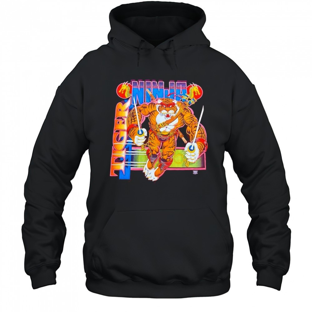 Ninja tiger single caricature vintage shirt