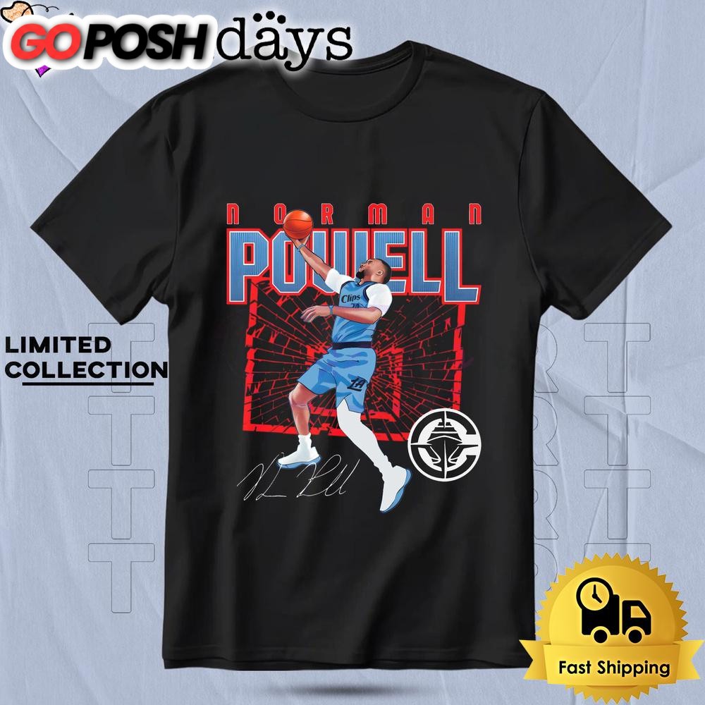 Norman Powell Los Angeles Clippers Shattered Signature T Shirt