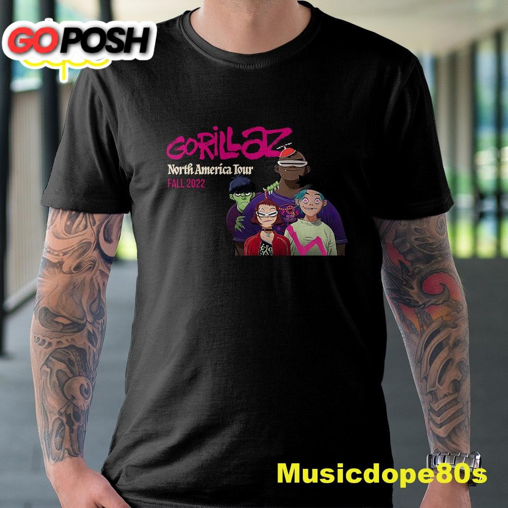 North America Tour 2025 Fall Gorillaz Tour Music T-Shirt