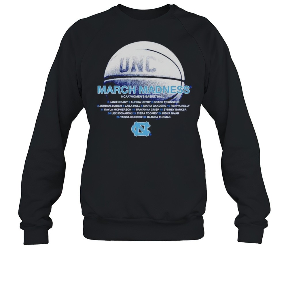 North Carolina Tar Heels 2025 March Madness NCAA Womens Basketball Name Team Shirt