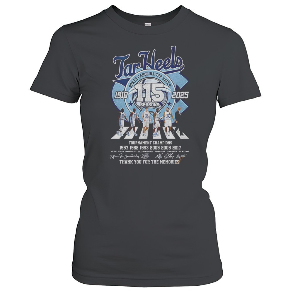 north-carolina-tar-heels-abbey-road-115-seasons-1910-2025-thank-you-for-the-memo-k7p0xem7 North Carolina Tar Heels Abbey Road 115 Seasons 1910 2025 Thank You For The Memories Signatures Shirt