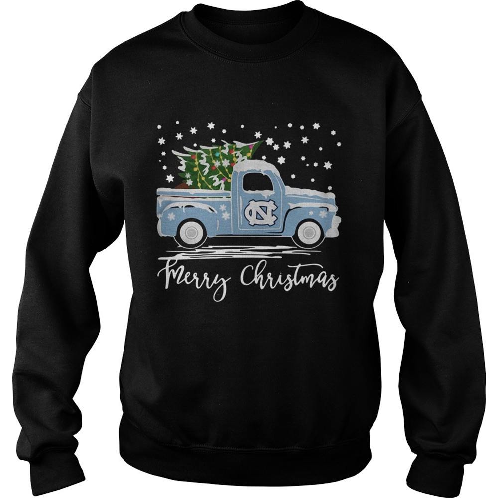 North Carolina Tar Heels Pickup Truck Merry Christmas shirt