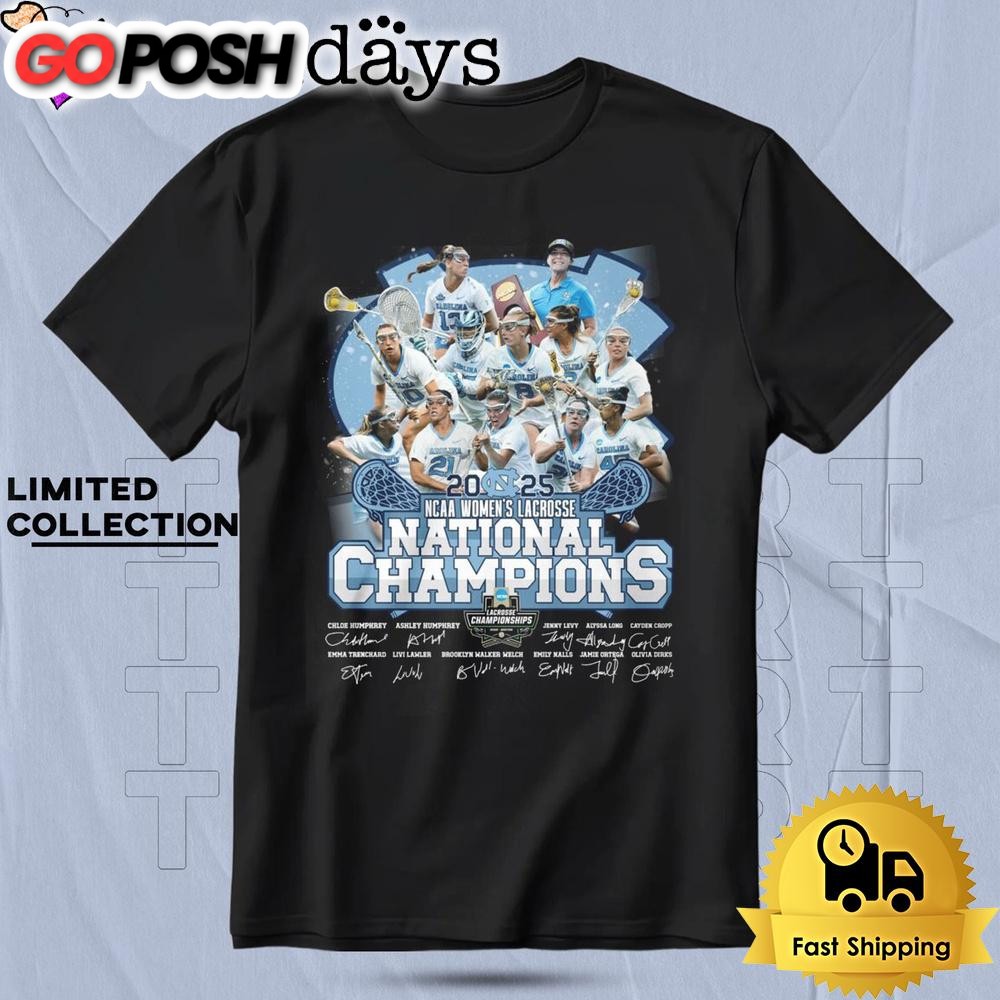 North Carolina Tar Heels Women Lacrosse National Champions 2025 T Shirt