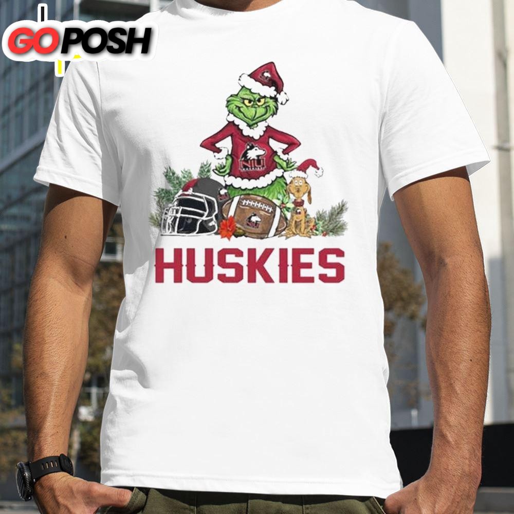 Northern Illinois Huskies Santa Grinch And Dog Merry Christmas T-Shirts
