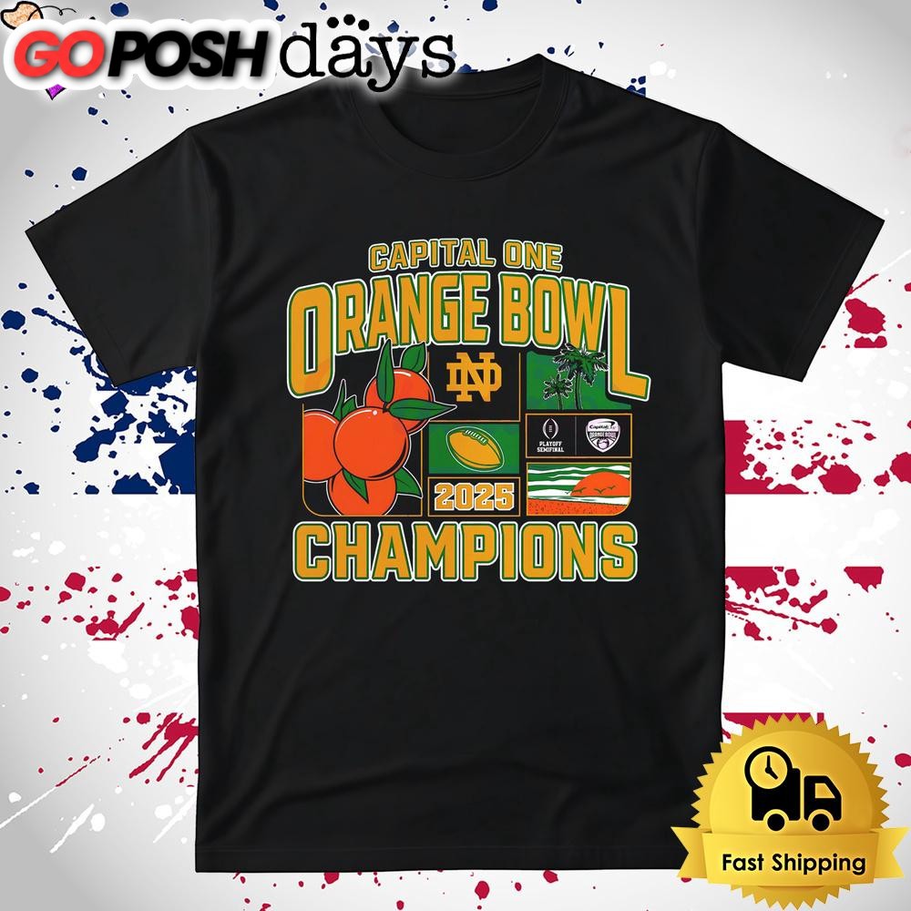Notre Dame Fighting Irish 2025 Capital One Orange Bowl Champions T Shirt