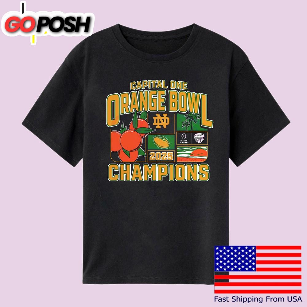 Notre Dame Fighting Irish Capital One Orange Bowl 2025 Champions T Shirt