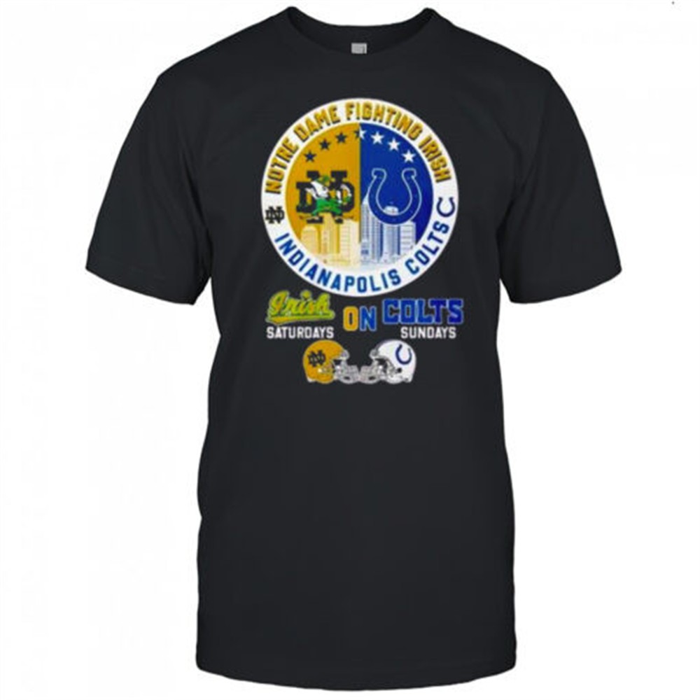notre-dame-fighting-irish-saturdays-x-indianapolis-colts-sundays-t-shirt-pl2tn4s8 Notre Dame Fighting Irish Saturdays X Indianapolis Colts Sundays T-Shirt
