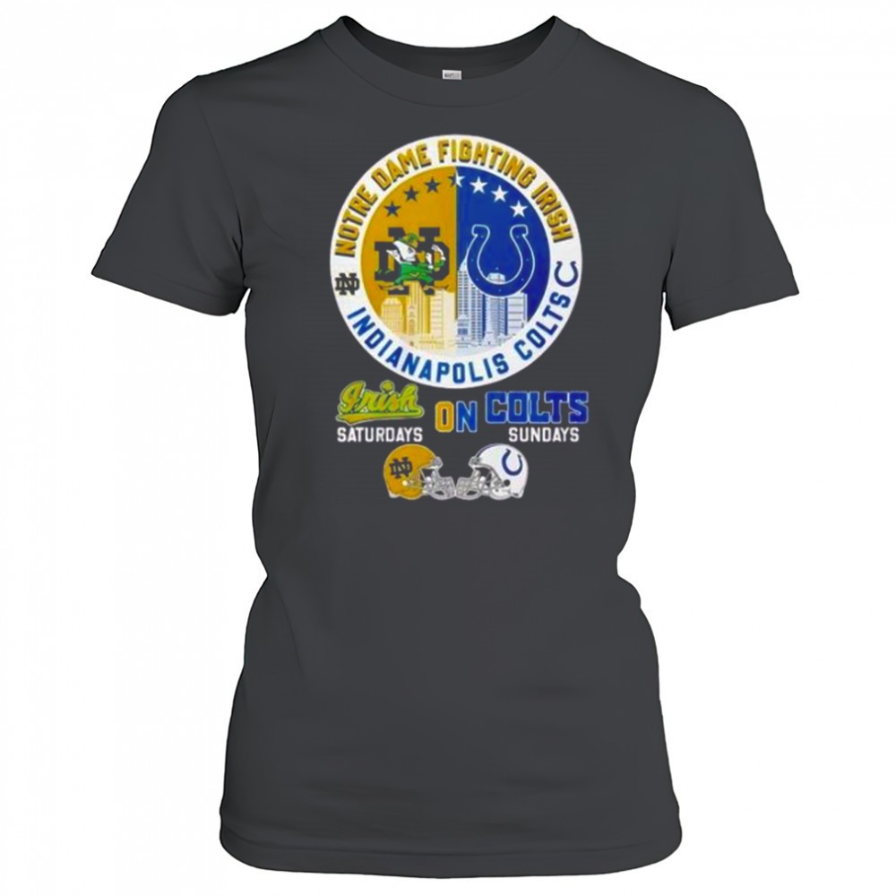 notre-dame-fighting-irish-saturdays-x-indianapolis-colts-sundays-t-shirt-pl2tn4s8 Notre Dame Fighting Irish Saturdays X Indianapolis Colts Sundays T-Shirt