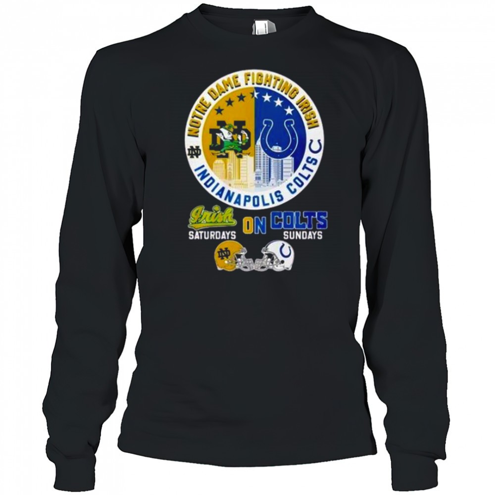 notre-dame-fighting-irish-saturdays-x-indianapolis-colts-sundays-t-shirt-pl2tn4s8 Notre Dame Fighting Irish Saturdays X Indianapolis Colts Sundays T-Shirt