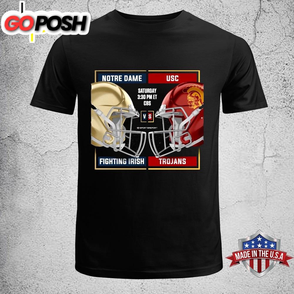 Notre Dame Fighting Irish Vs USC Trojans Saturday Helmet Go Irish Unisex T-Shirt