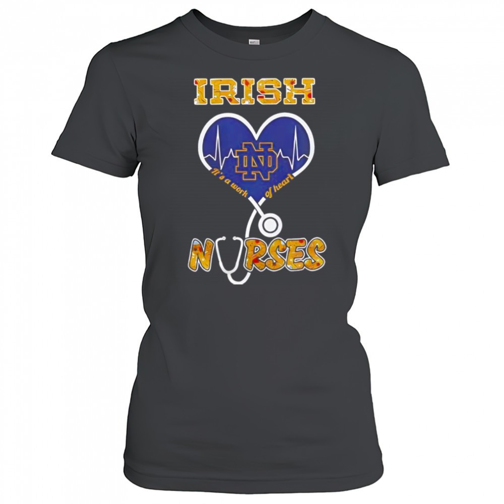 notre-dame-irish-nurses-its-a-work-of-heart-heartbeat-logo-shirt-iq4qtvzq Notre Dame Irish Nurses its a work of heart heartbeat logo shirt