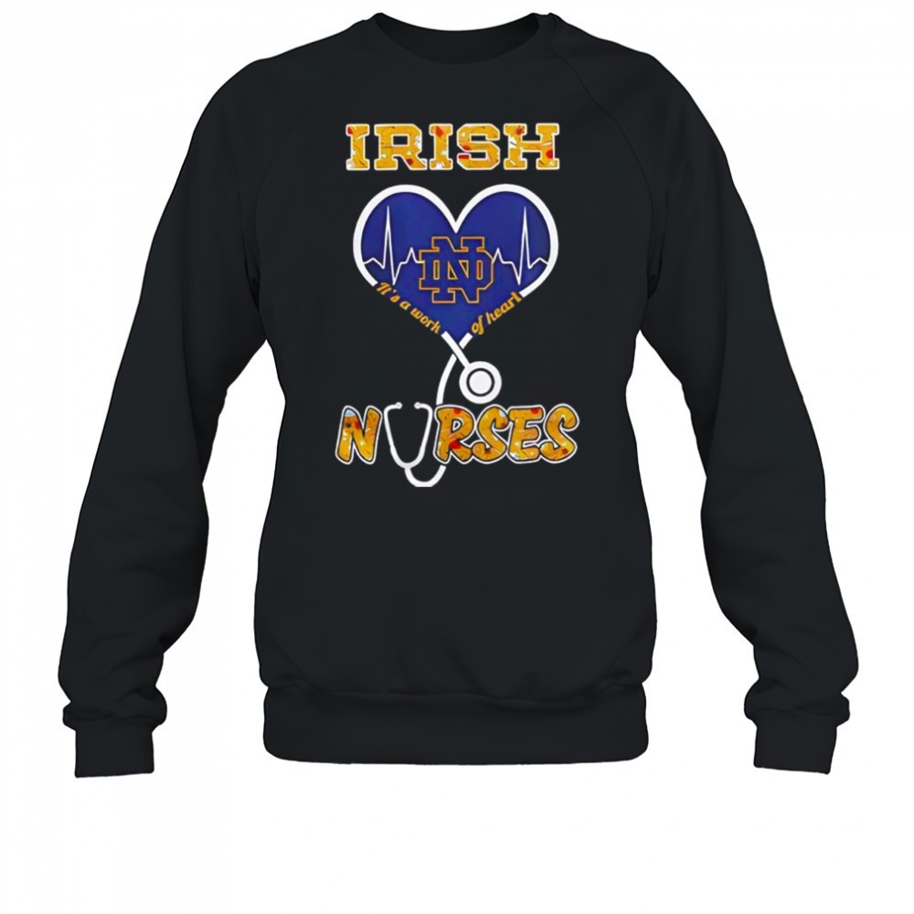 notre-dame-irish-nurses-its-a-work-of-heart-heartbeat-logo-shirt-iq4qtvzq Notre Dame Irish Nurses its a work of heart heartbeat logo shirt