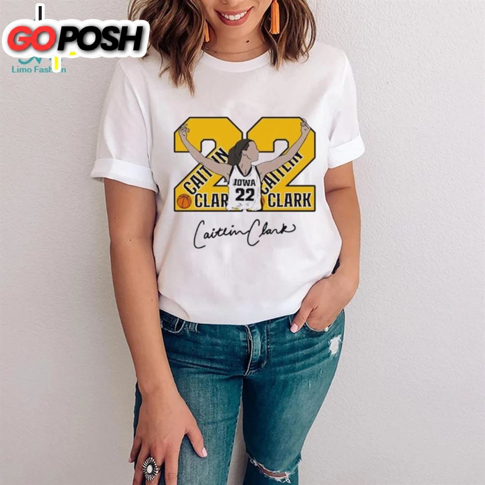 Number 22 Caitlin Clark Iowa Hawkeyes basketball player signature shirt