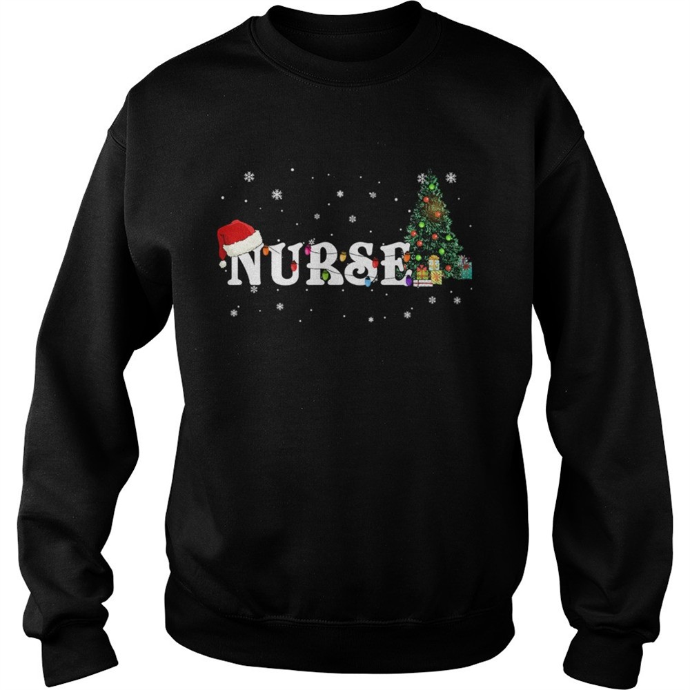 Nurse Christmas Santa Hat Holiday TShirt