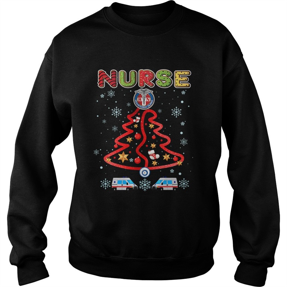 Nurse Christmas Tree Merry Xmas Gift TShirt