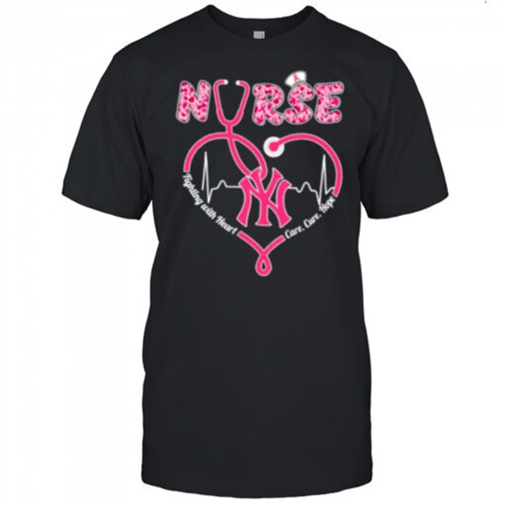 nurse-fighting-with-heart-care-cure-hope-new-york-yankees-shirt-m949hosb Nurse fighting with heart care cure hope New York Yankees shirt