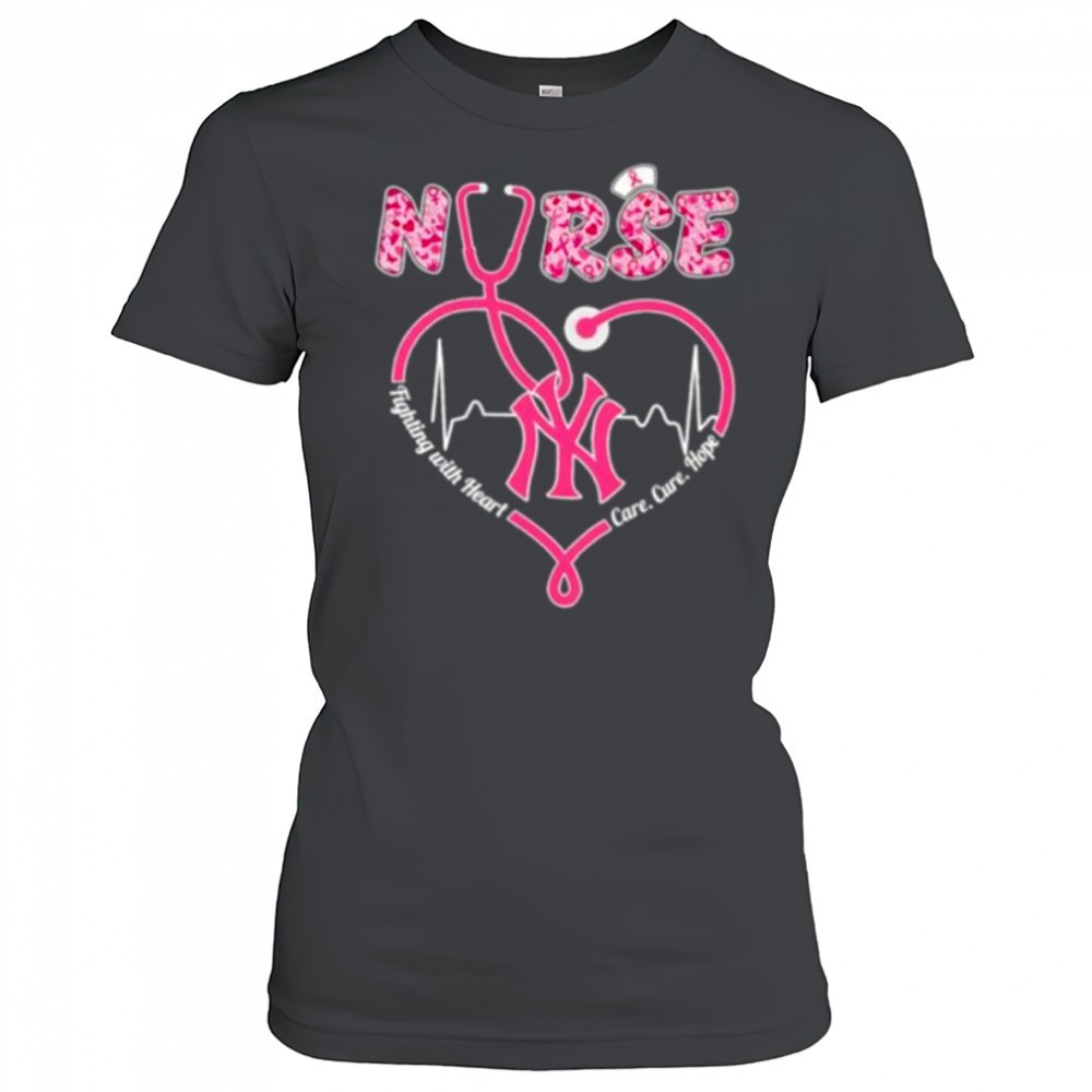nurse-fighting-with-heart-care-cure-hope-new-york-yankees-shirt-m949hosb Nurse fighting with heart care cure hope New York Yankees shirt
