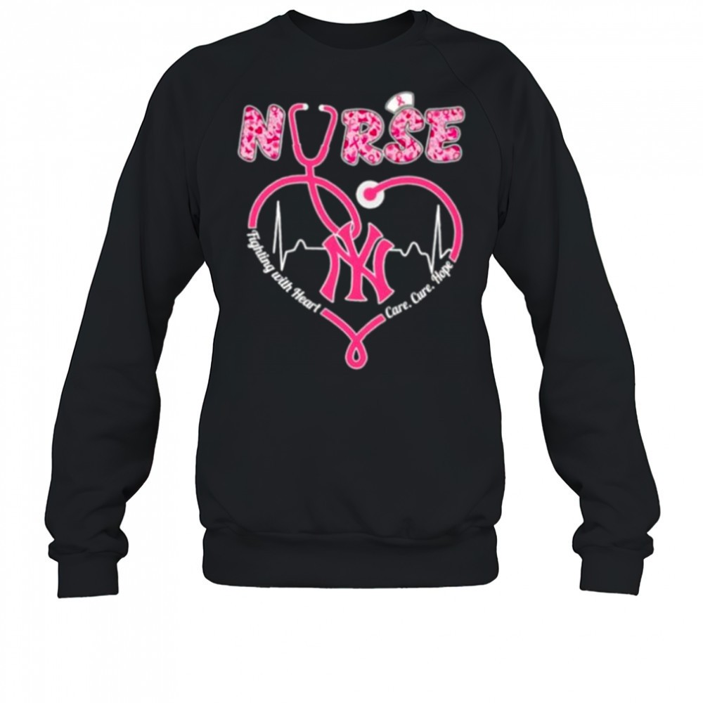 nurse-fighting-with-heart-care-cure-hope-new-york-yankees-shirt-m949hosb Nurse fighting with heart care cure hope New York Yankees shirt
