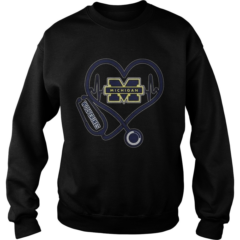 Nurse Michigan Wolverines heart shirt