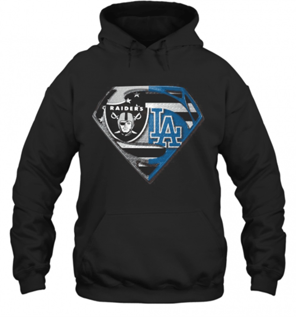 Oakland Raiders And Los Angeles Dodgers Superman T-Shirt