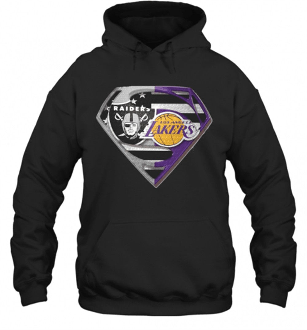 Oakland Raiders And Los Angeles Lakers Superman T-Shirt