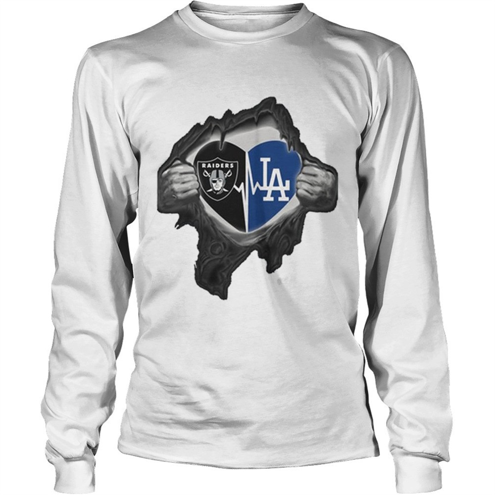 oakland-raiders-inside-my-heart-los-angeles-dodgers-shirt-atiww2jj Oakland Raiders inside my heart Los Angeles Dodgers shirt