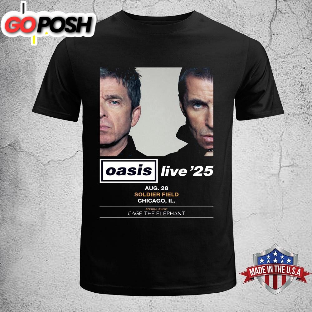 Oasis Live Tou Chicago Soldier Field – 28 August 2025 Unisex T-Shirt