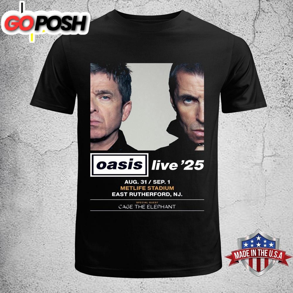 Oasis Live Tour East Rutherford Metlife Stadium 2025 Poster Unisex T-Shirt