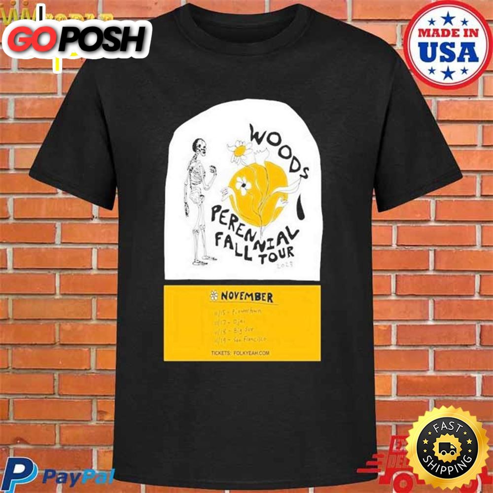 Official 2025 woods band perennial fall tour poster T-shirt