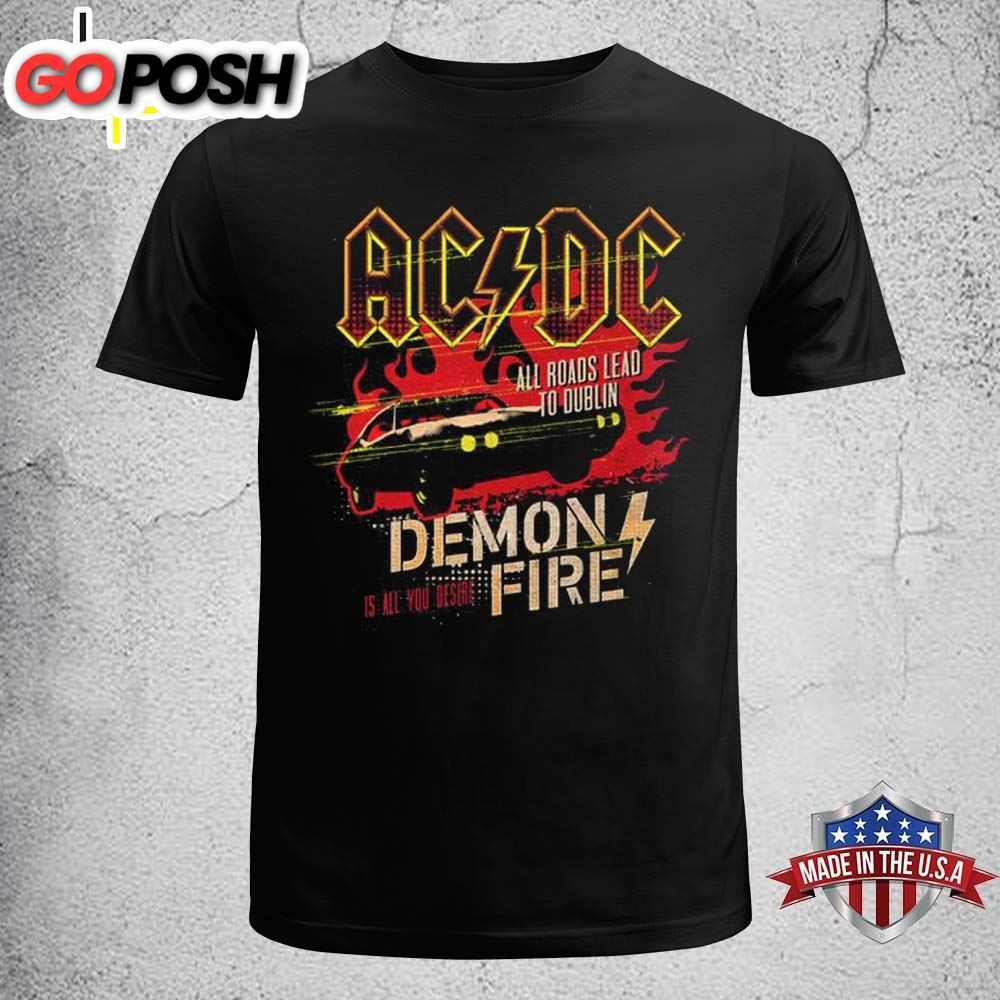 Official AC DC All Roads Lead To Dublin 2025 Event T-shirt