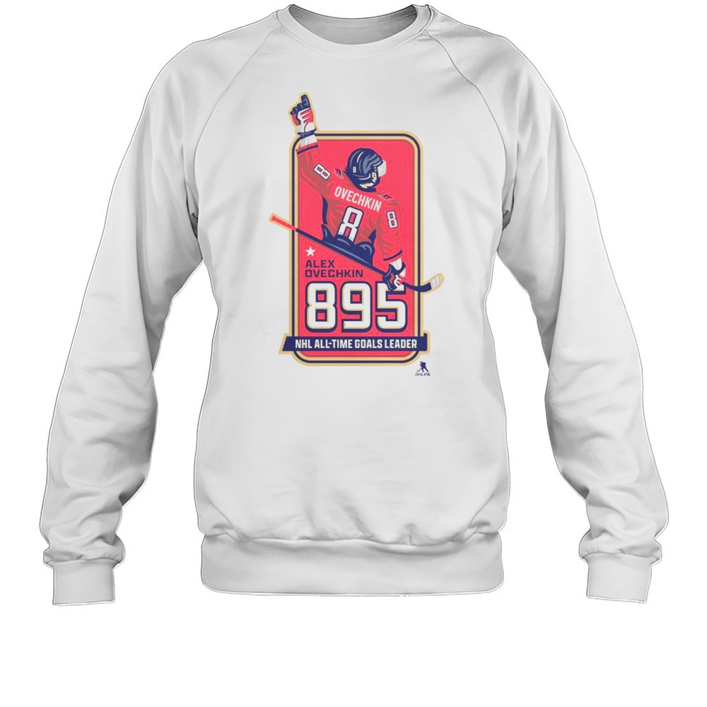 Official Alexander Ovechkin 895 NHL All-Time Goals Leader Leading Scorer Locker Room T-Shirt