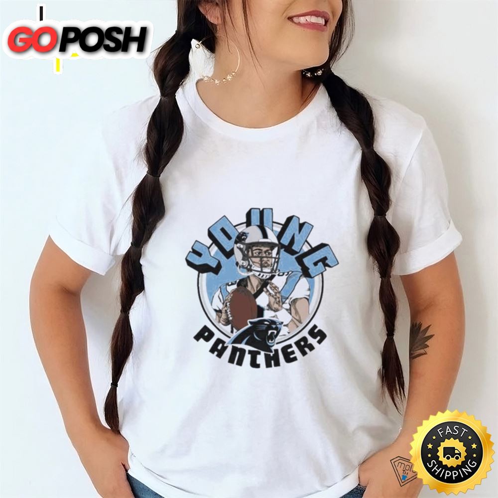 Official Bryce Young Carolina Panthers Homage 2025 Nfl Draft First Round Pick Caricature Tri Blend Shirt