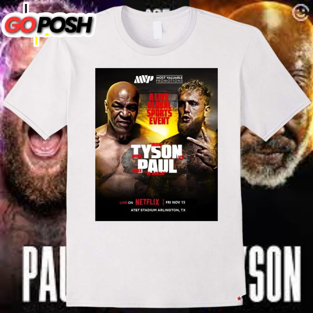 Official Jake Paul Vs Mike Tyson Friday November 15 At&T Stadium Poster T-Shirt