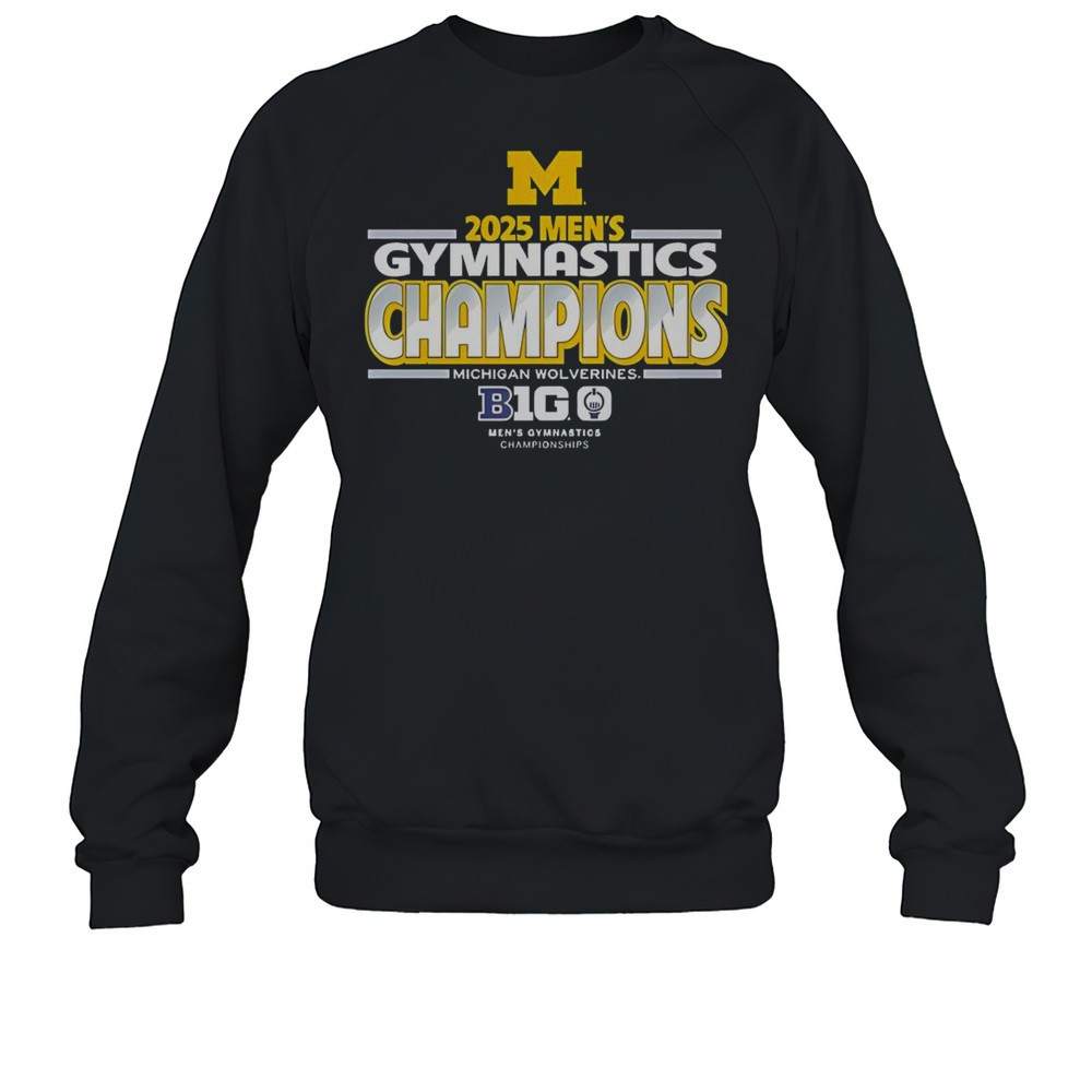 Official Michigan Wolverines 2025 Big Ten Mens Gymnastics Tournament Champions T-Shirt