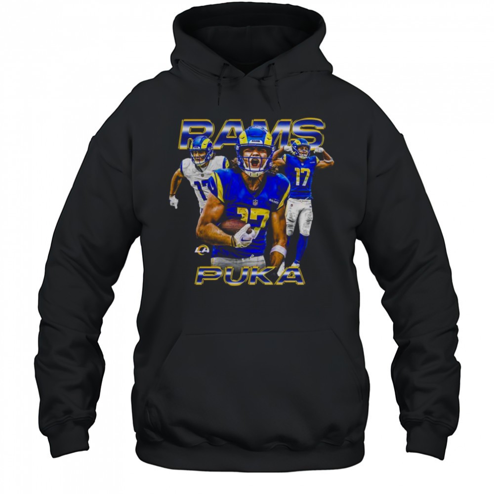 Official Puka Nacua Black Los Angeles Rams Notorious Player T-Shirt