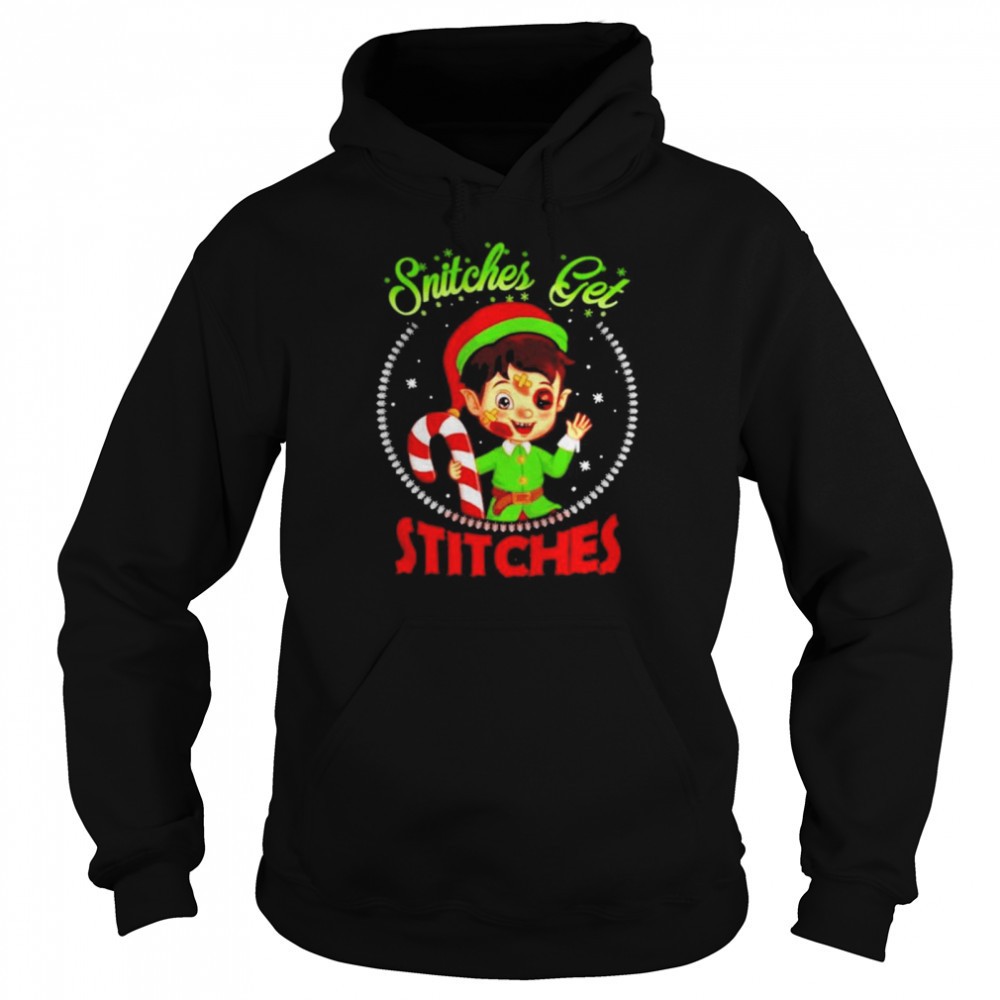 Official Snitches Get Stitches Sarcasm ELF 2025 shirt