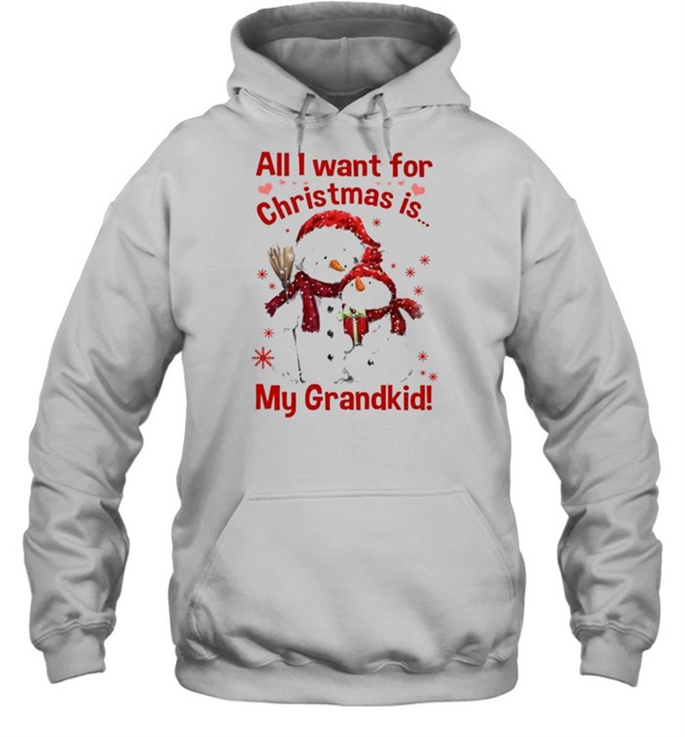 Official Snowman Santa All I want for Christmas is My Grandkid 2025 Shirt