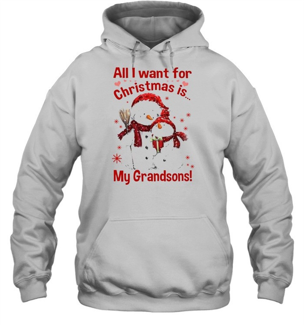 Official Snowman Santa All I want for Christmas is My Grandsons 2025 Shirt