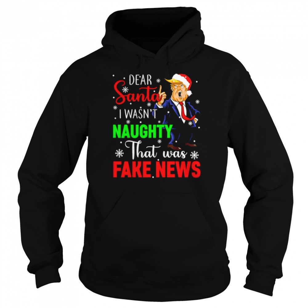 Official Trump Christmas Pajamas Dear Santa Fake News Costume T-Shirt
