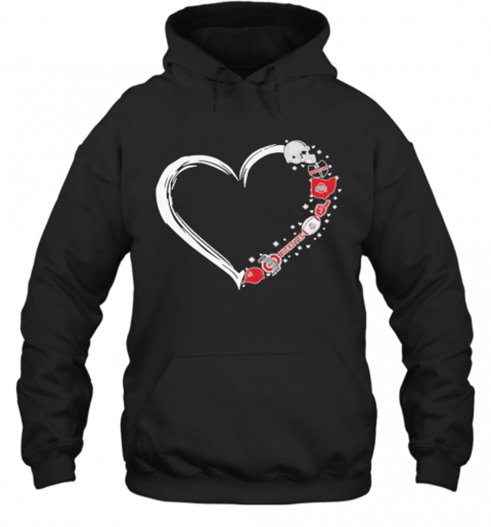 Ohio State Buckeyes Football Hearts T-Shirt