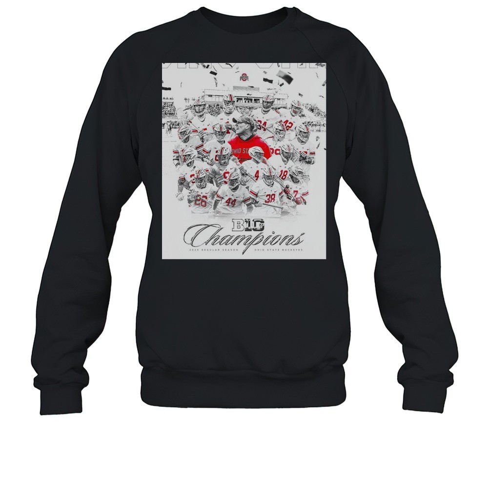 Ohio State Buckeyes Mens Lacrosse B1g Champion 2025 Regular Season Poster T-shirt