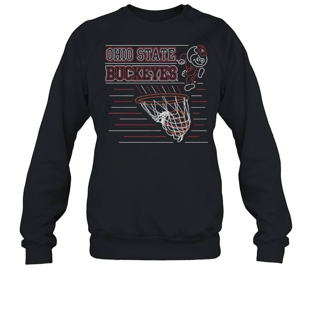 Ohio State Buckeyes Neon Lights Basketball Hoop Shirt