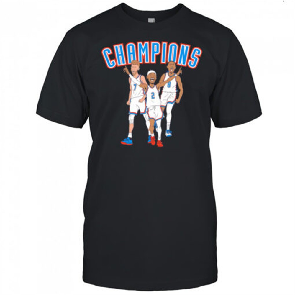 okc-big-3-champions-cartoon-shirt-98aak4dw OKC Big 3 Champions cartoon shirt