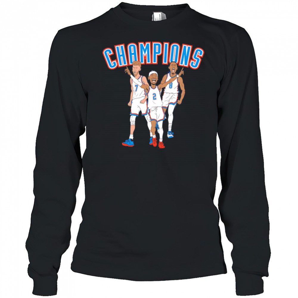 okc-big-3-champions-cartoon-shirt-98aak4dw OKC Big 3 Champions cartoon shirt
