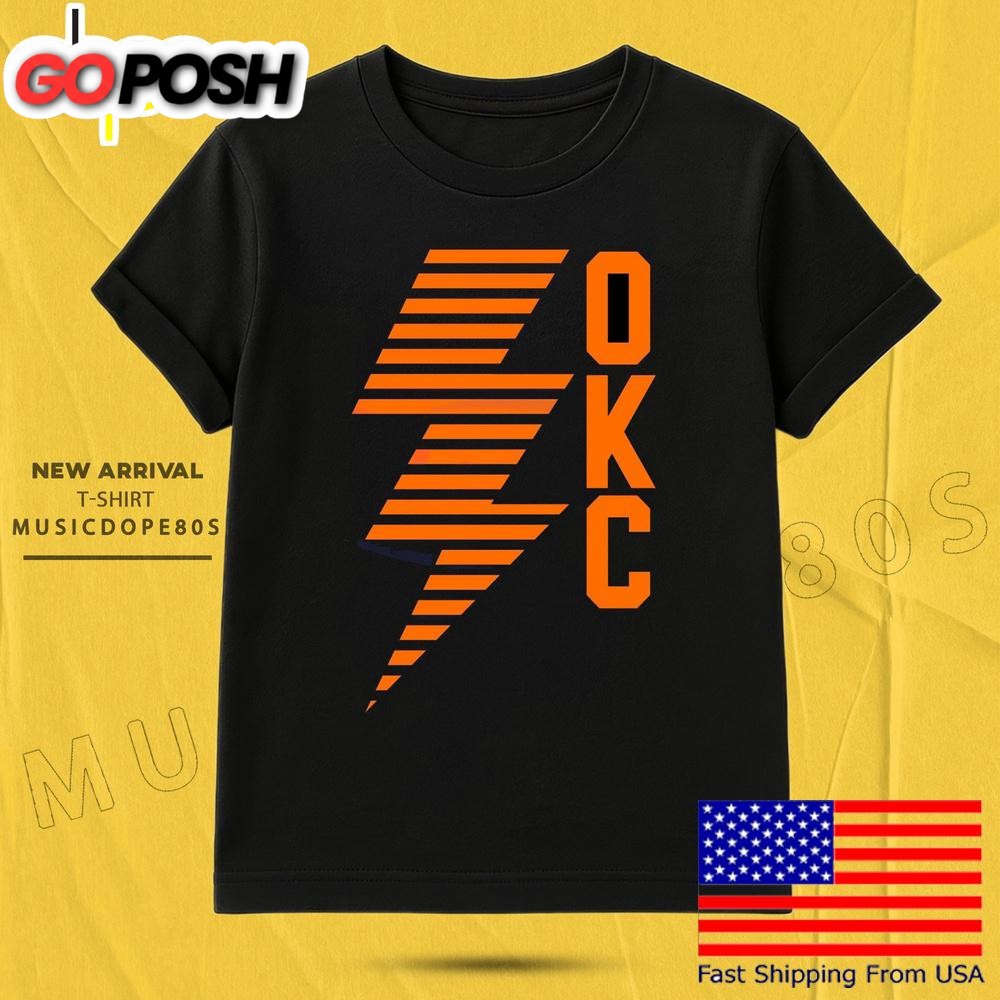 Okc Lightning Bolt Thunder Basketball T Shirt