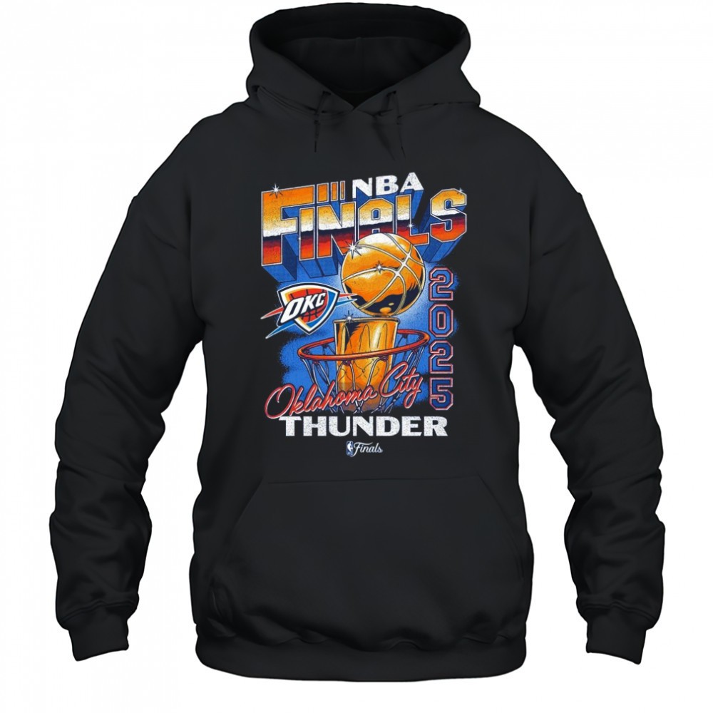 OKC Thunder 2025 NBA Finals Vintage Hoop & Trophy Shirt