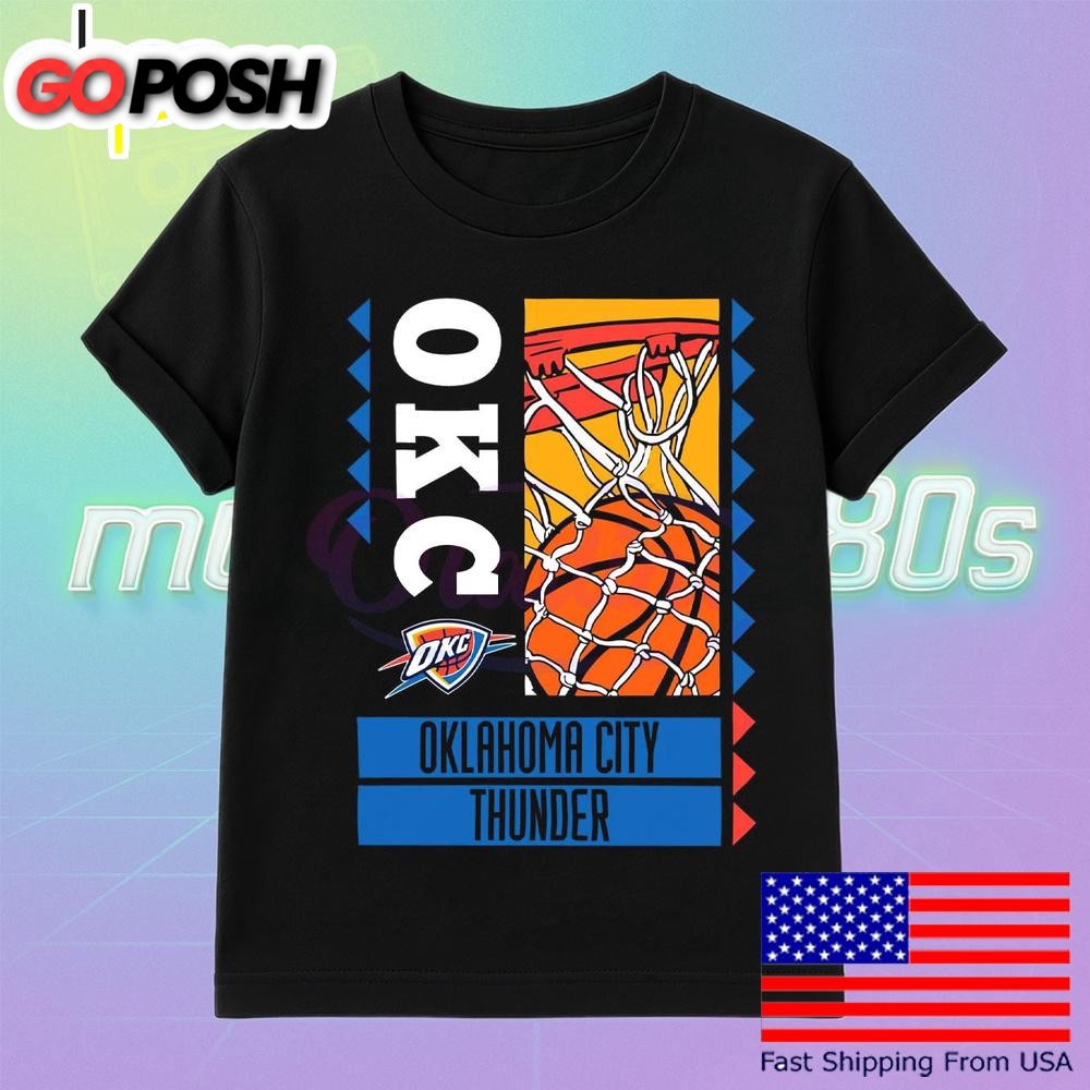 Okc Thunder Basketball Hoop Net Art T Shirt