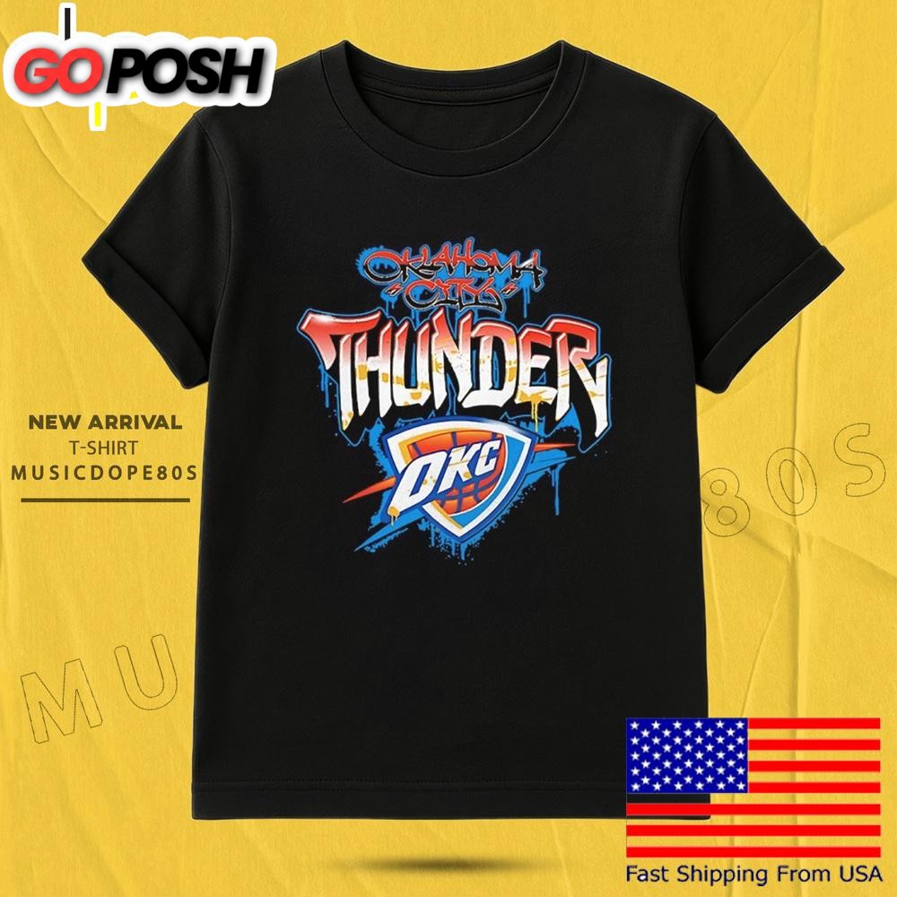 Oklahoma City Thunder Acid Wash Logo T Shirt